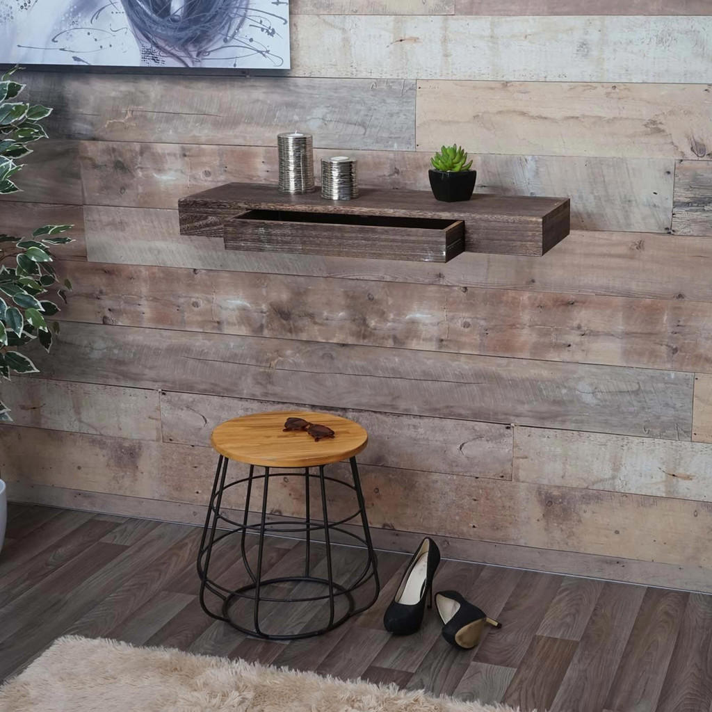 MCW Wandregal, Braun, Holz, 80x8x25 cm, Wohnzimmer, Reg