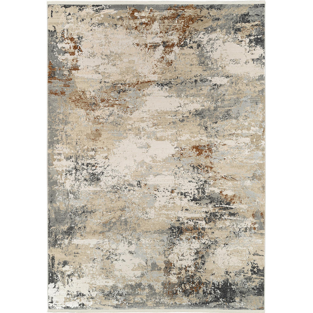 Dieter Knoll Webteppich Le Mans, Grau, Beige, Textil, A
