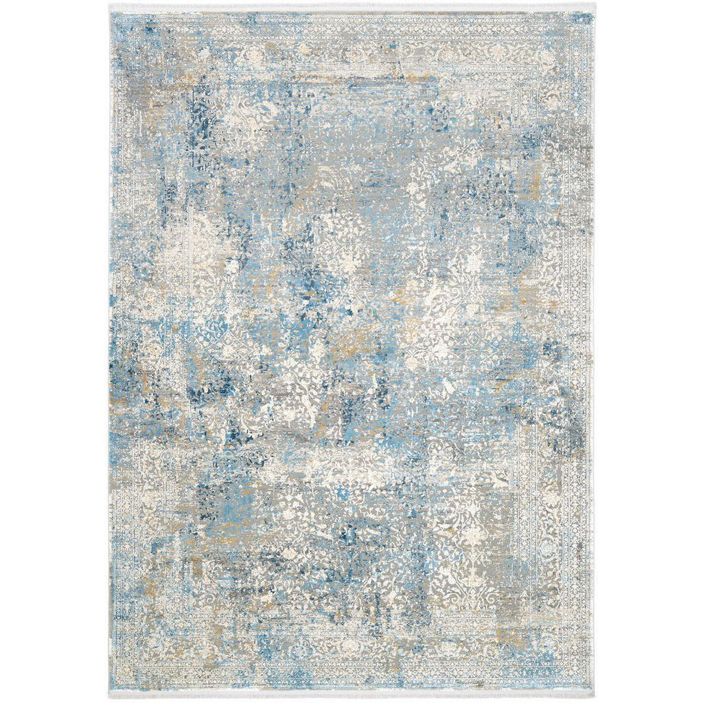 Dieter Knoll Webteppich Avignon, Blau, Grau, Textil, re
