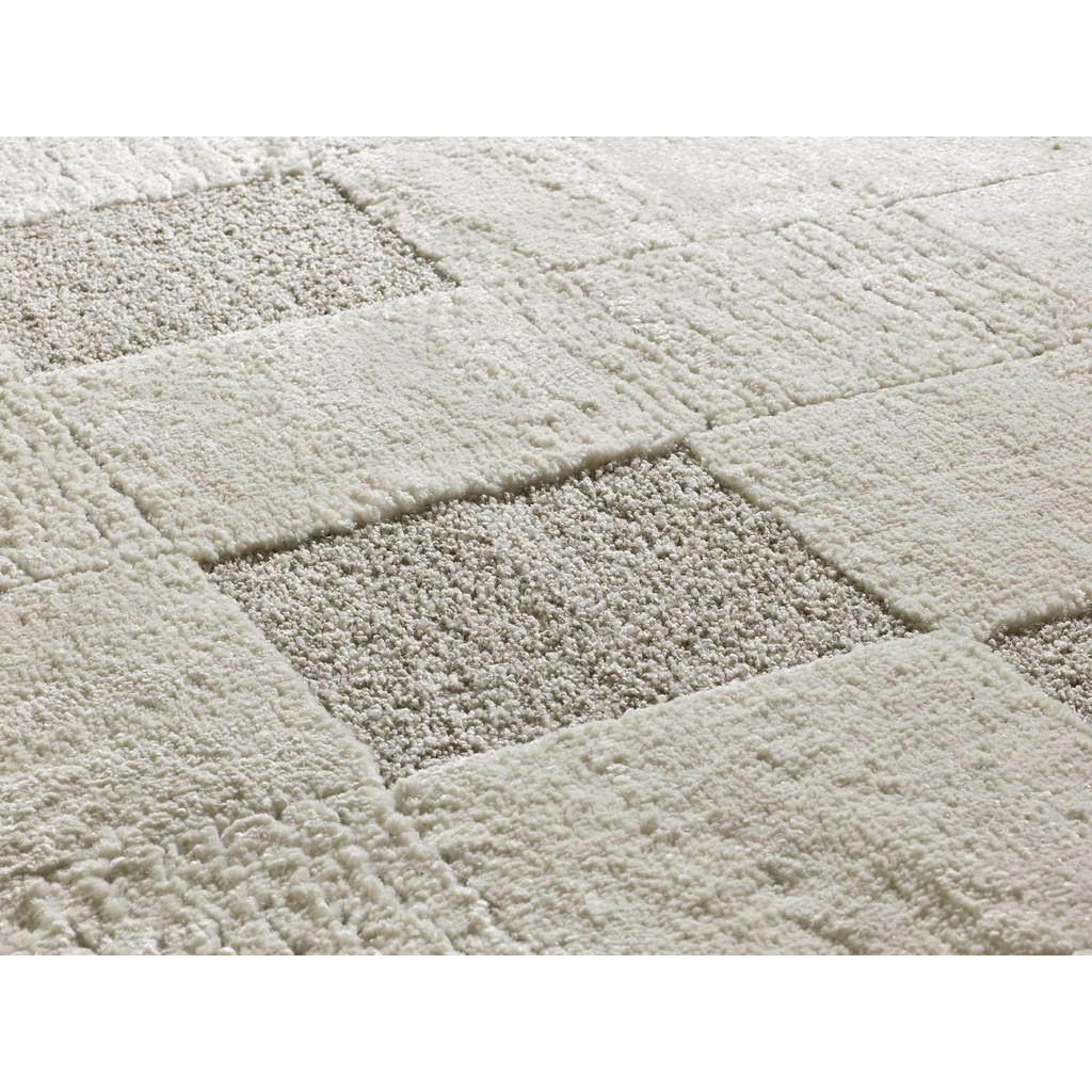 Atticgo Webteppich, Creme, Textil, Abstrakt, Rechteckig