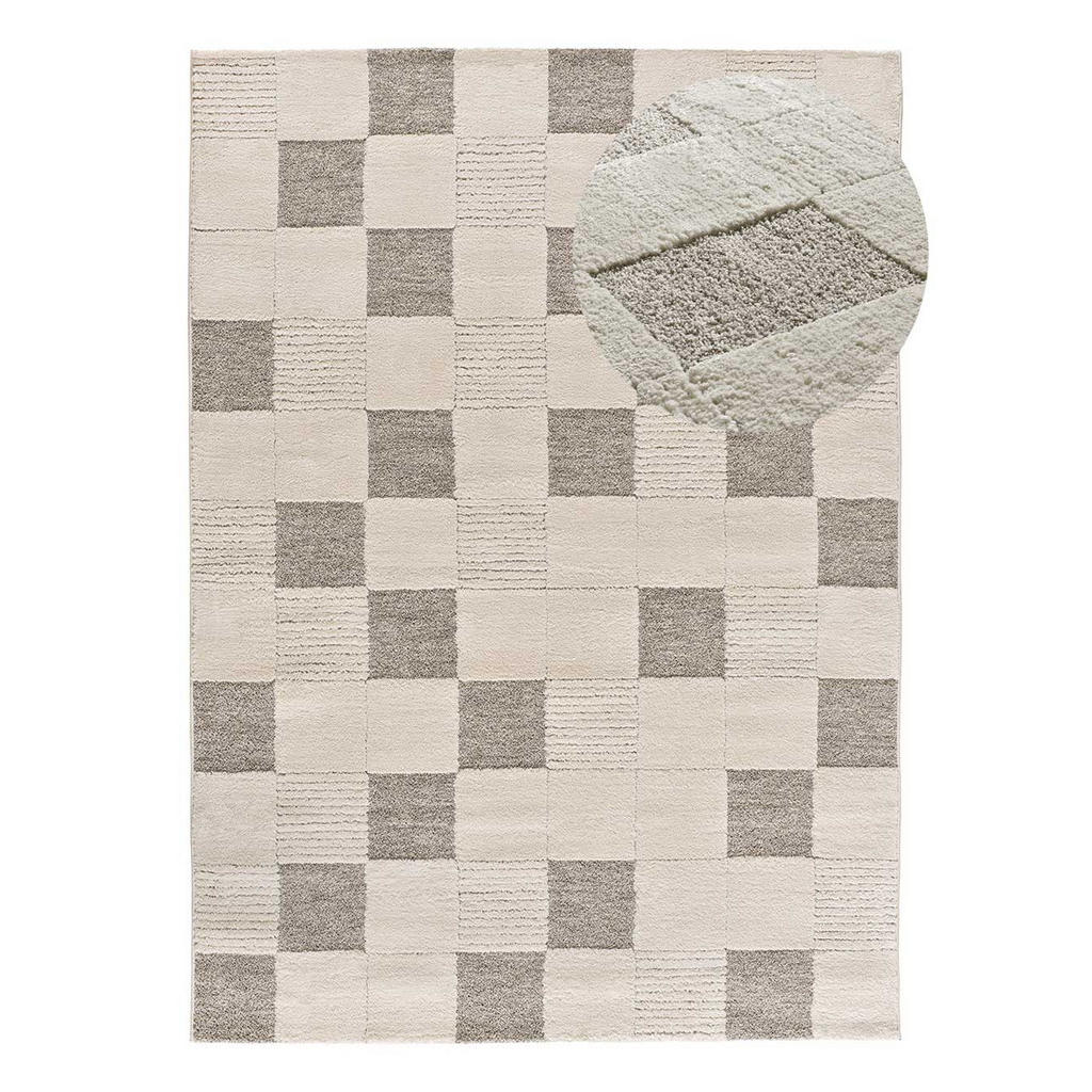Atticgo Webteppich, Creme, Textil, Abstrakt, Rechteckig