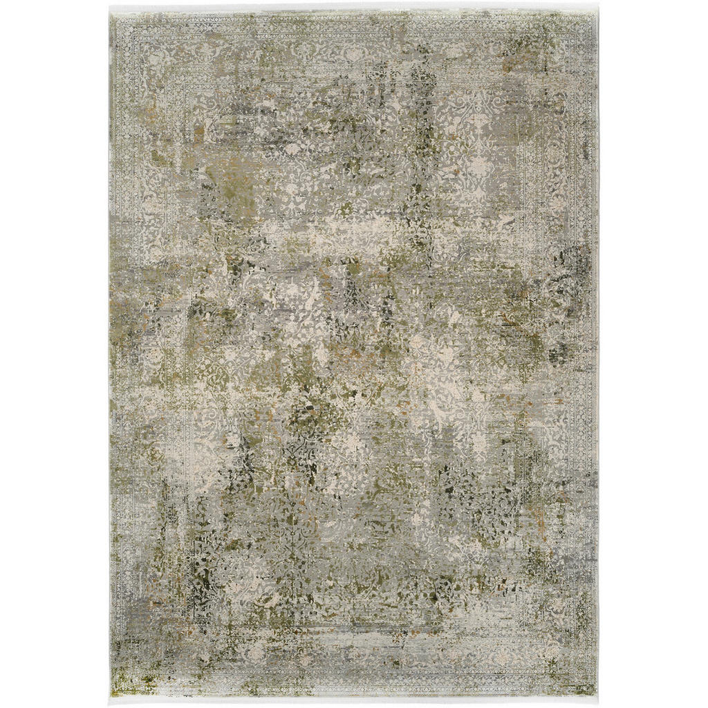 Dieter Knoll Webteppich Avignon, Grau, Grün, Textil, Ab