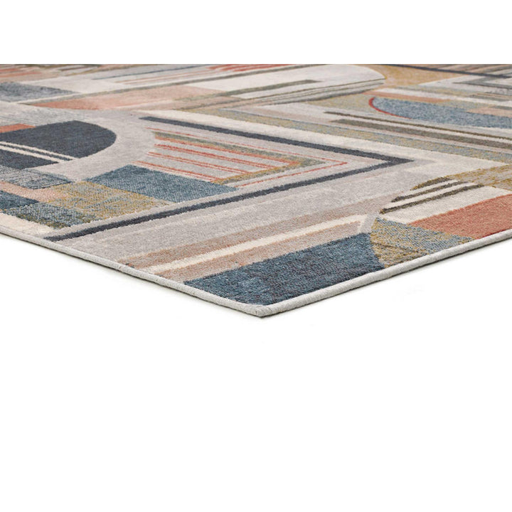 Atticgo Webteppich, Mehrfarbig, Blau, Rost, Textil, Abs