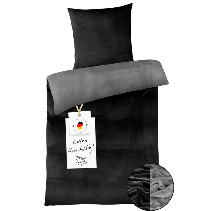 Carpe Sonno Winter-Bettwäsche, Schwarz, Textil, Uni, 15