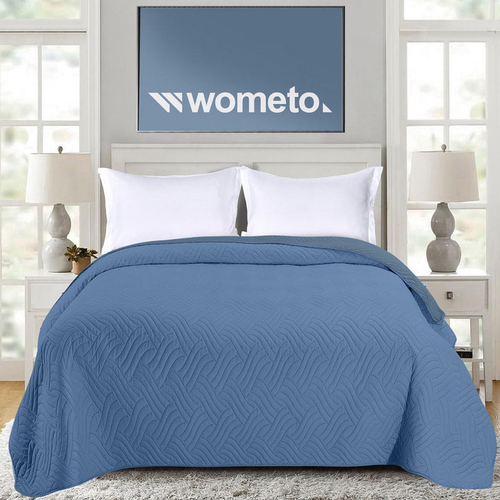 wometo Tagesdecke, Blau, Textil, 170x210 cm, Oeko-Tex®,