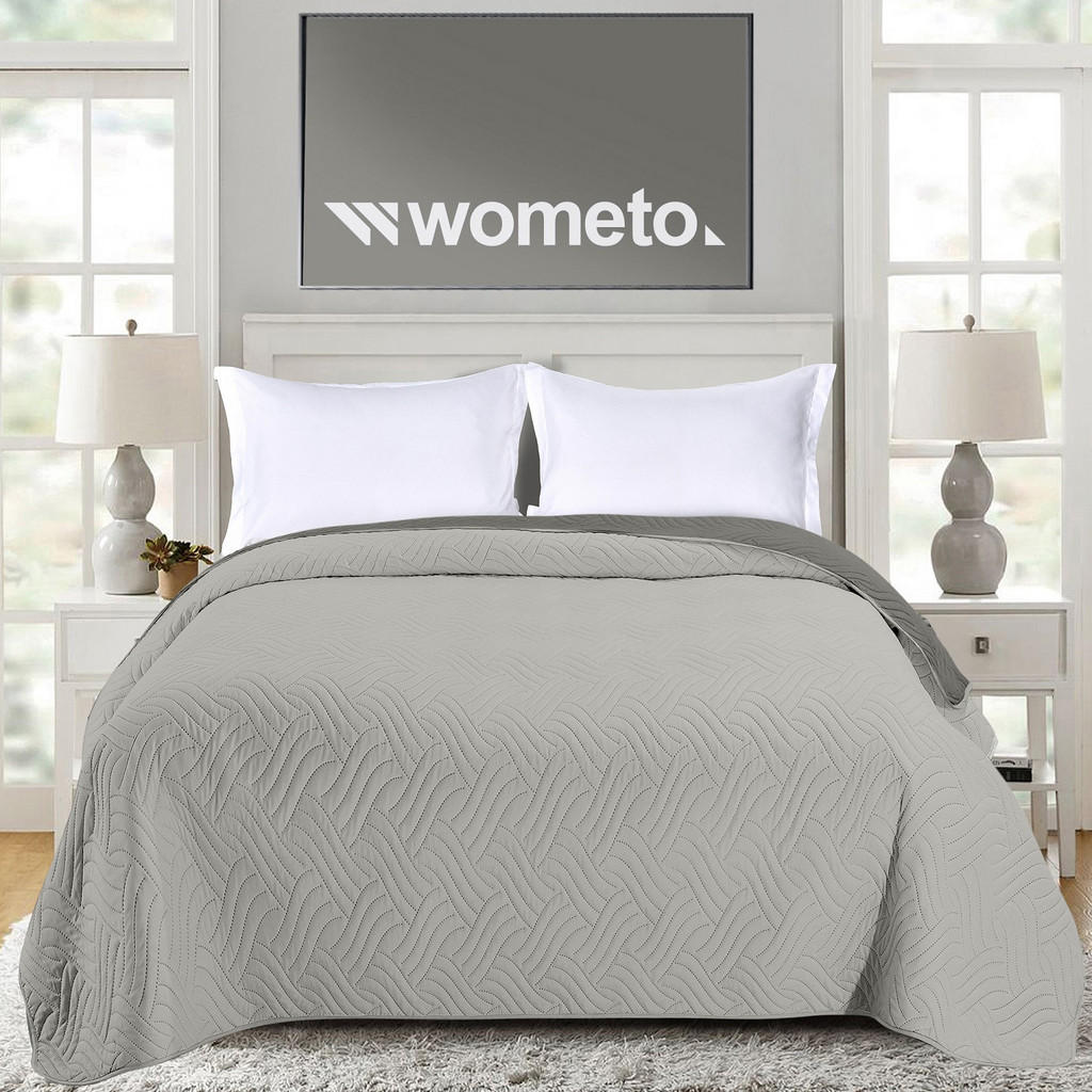 wometo Tagesdecke, Grau, Textil, 170x210 cm, Oeko-Tex®,