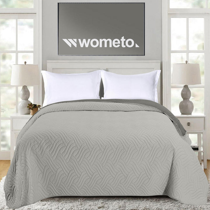 wometo Tagesdecke, Grau, Textil, 170x210 cm, Oeko-Tex®,