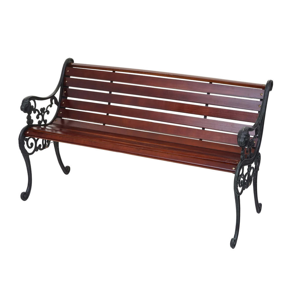 MCW Gartenbank, Schwarz, Teak, Holz, 125x72x37 cm, Gart
