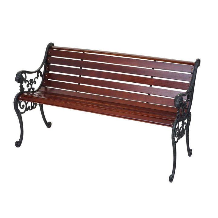 MCW Gartenbank, Schwarz, Teak, Holz, 125x72x37 cm, Gart